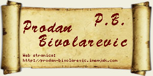 Prodan Bivolarević vizit kartica